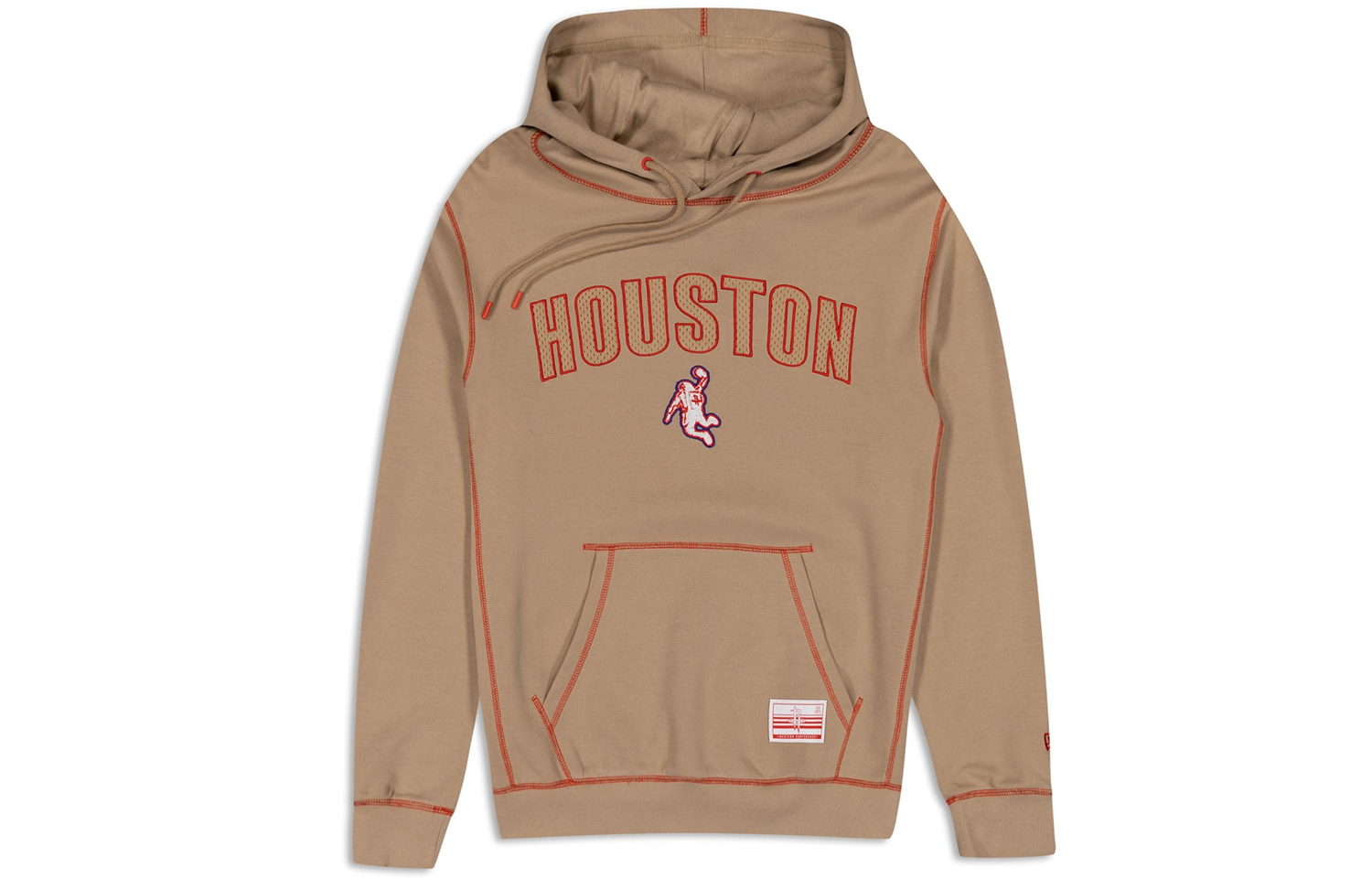 New Era FW23 Houston Rockets Letter Print Hoodie Unisex - Brown Beige 60430778