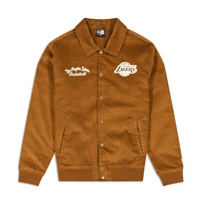 New Era FW23 LA Lakers Letter Print Single-Breasted Jacket Khaki Unisex 60487637