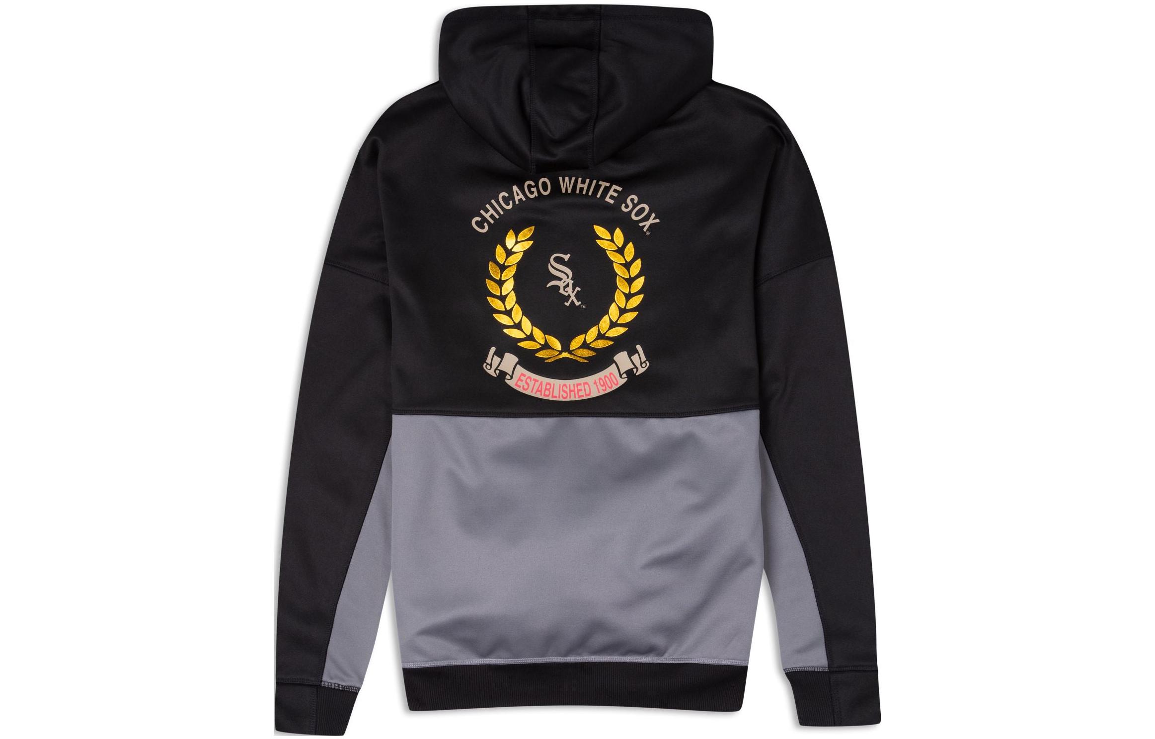 New Era FW23 Letter Print Color-Block Hoodie Unisex Grey 60421287