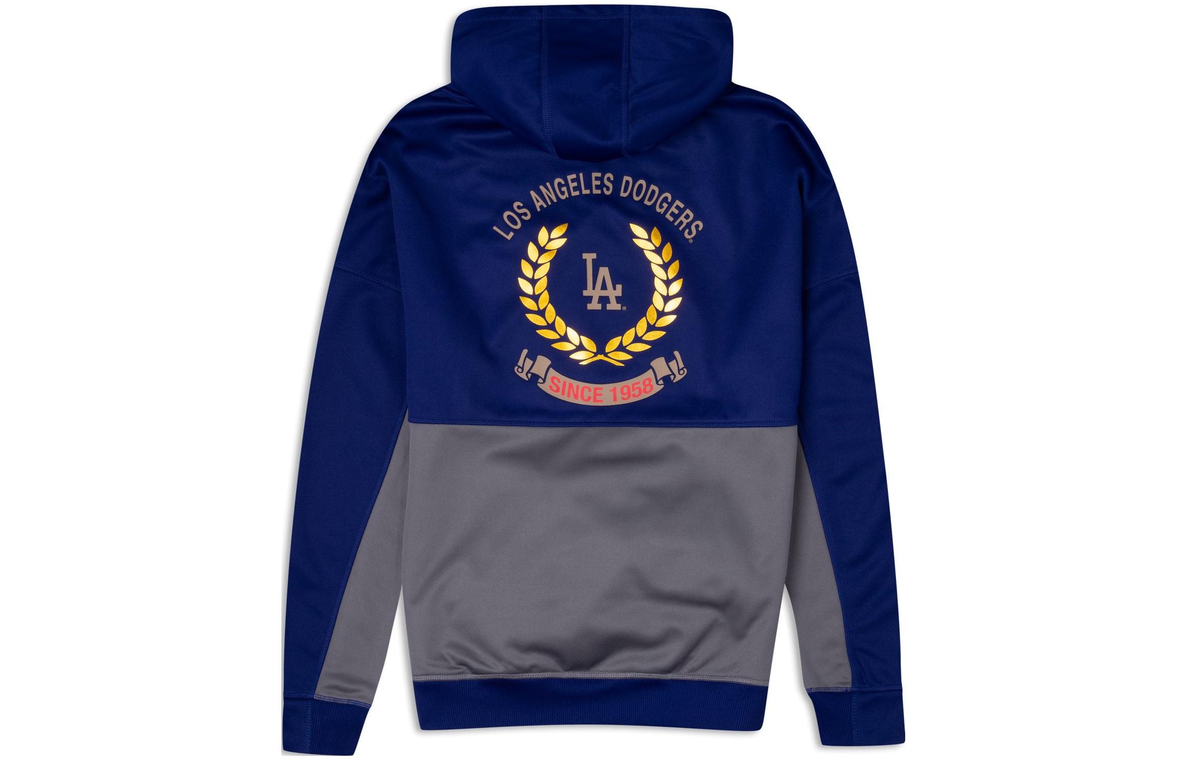 New Era FW23 Letter Print Colorblock Hoodie Unisex Blue 60421285