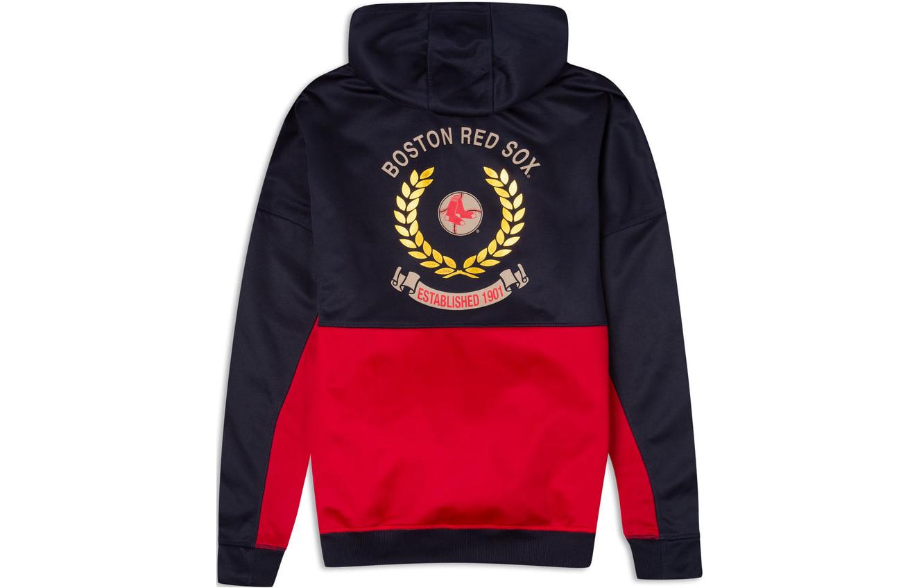 New Era FW23 Letter Print Colorblock Hoodie Unisex Black 60421286