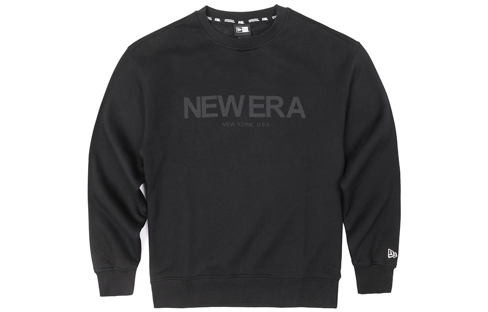 New Era FW23 Letter Print Crewneck Long Sleeve Sweatshirt Unisex Black 13781181