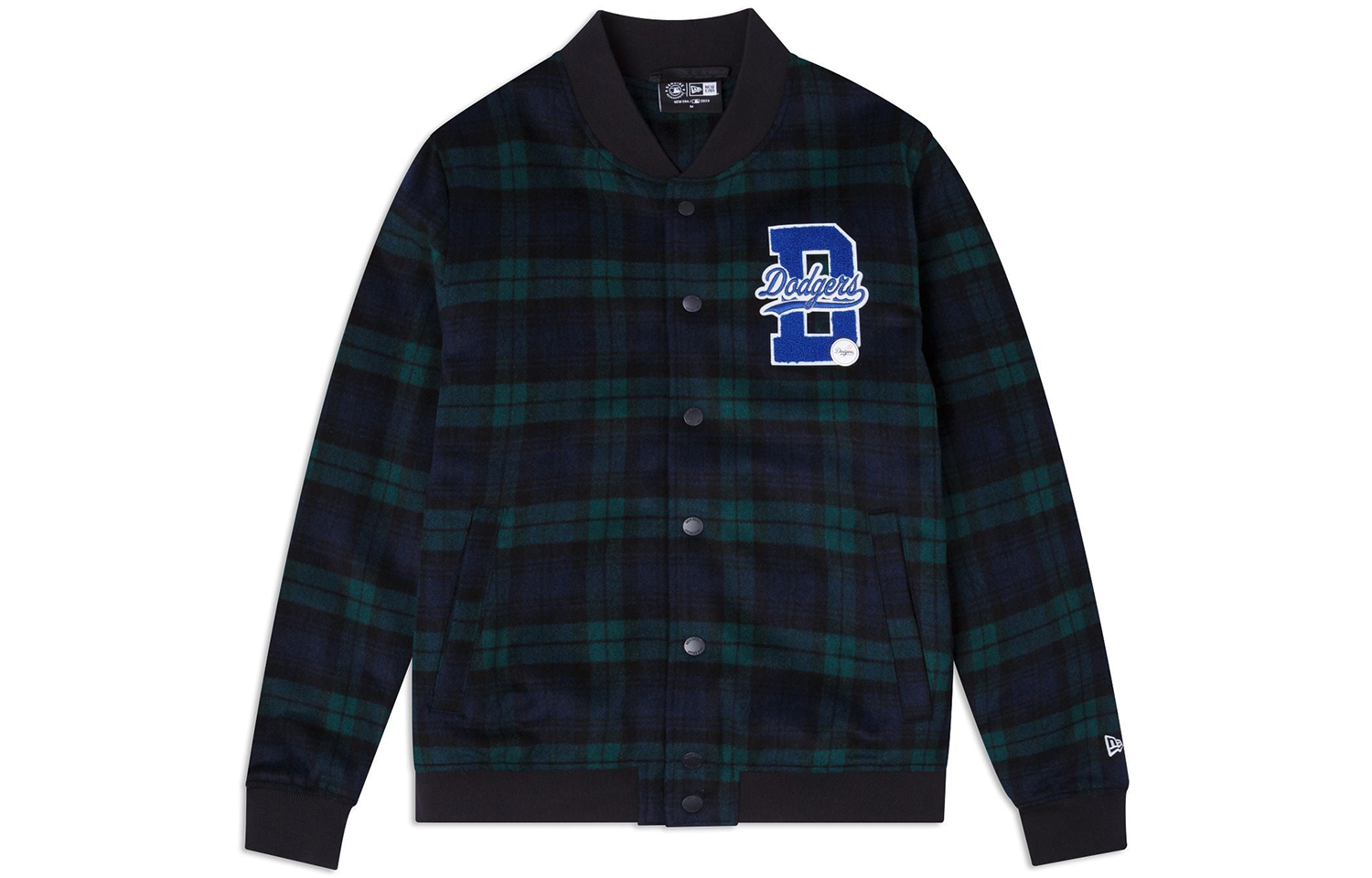 New Era FW23 Los Angeles Dodgers Letter Pattern Plaid Jacket Green Unisex 13773039