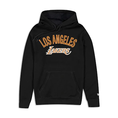 New Era FW23 Los Angeles Lakers Letter Logo Hoodie Unisex Black 60487621