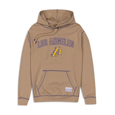 New Era FW23 Los Angeles Lakers Logo Patchwork Hoodie Brown Unisex 60430777