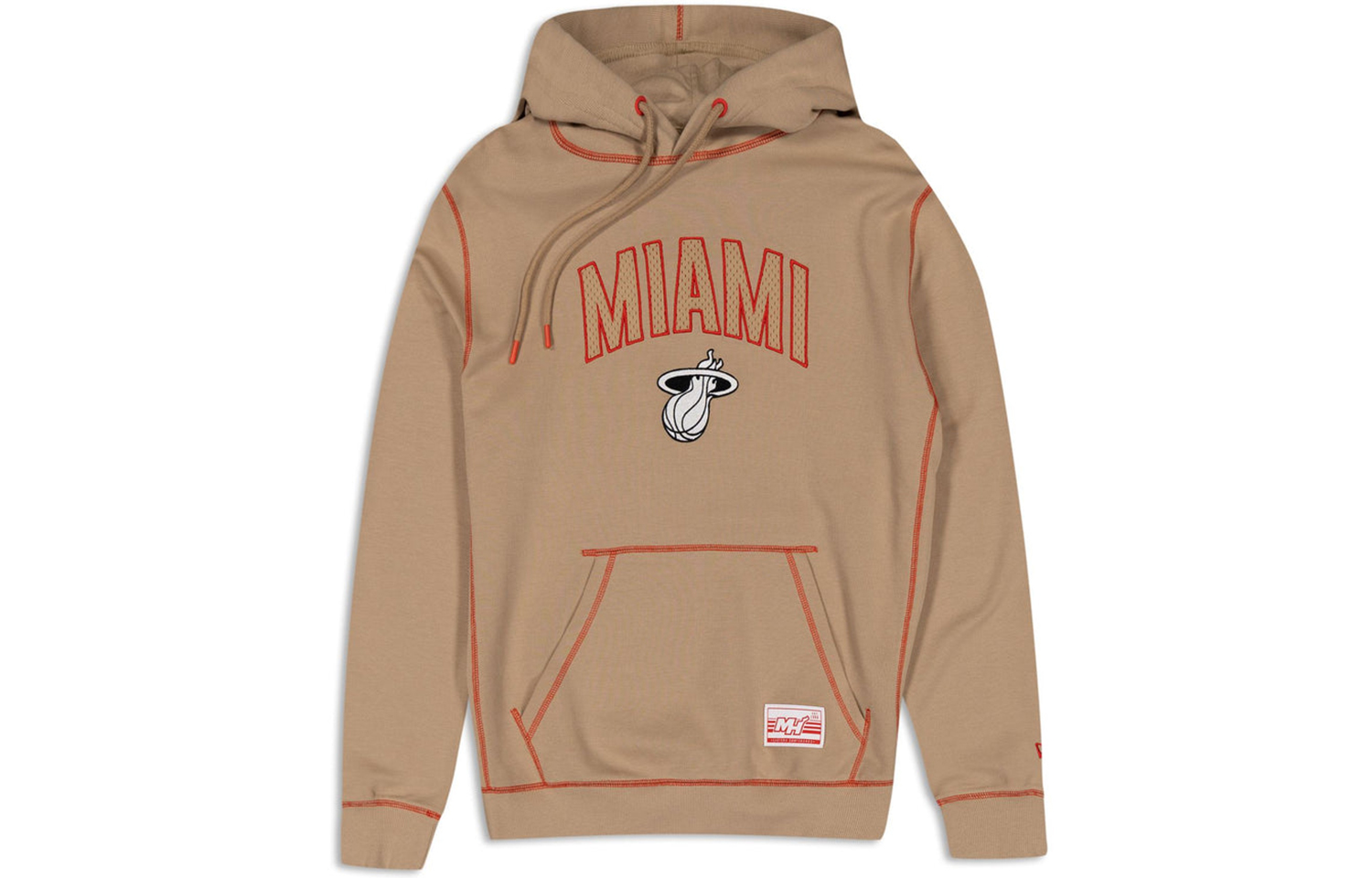 New Era FW23 Miami Heat Letter Print Hoodie Unisex - Khaki 60430776