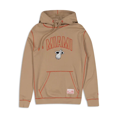 New Era FW23 Miami Heat Letter Print Hoodie Unisex - Khaki 60430776