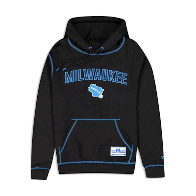New Era FW23 Milwaukee Bucks Embroidered Hoodie Unisex Black 60429302