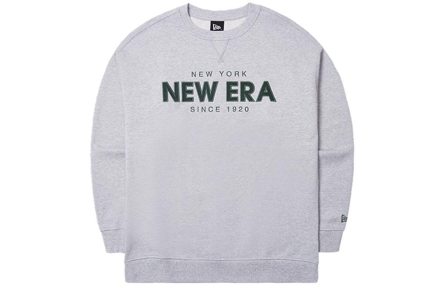 New Era FW23 Minimalist Logo Embroidered Crewneck Sweatshirt Unisex Heather Gray 14112307