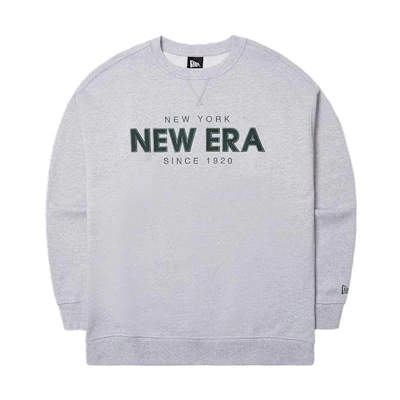New Era FW23 Minimalist Logo Embroidered Crewneck Sweatshirt Unisex Heather Gray 14112307