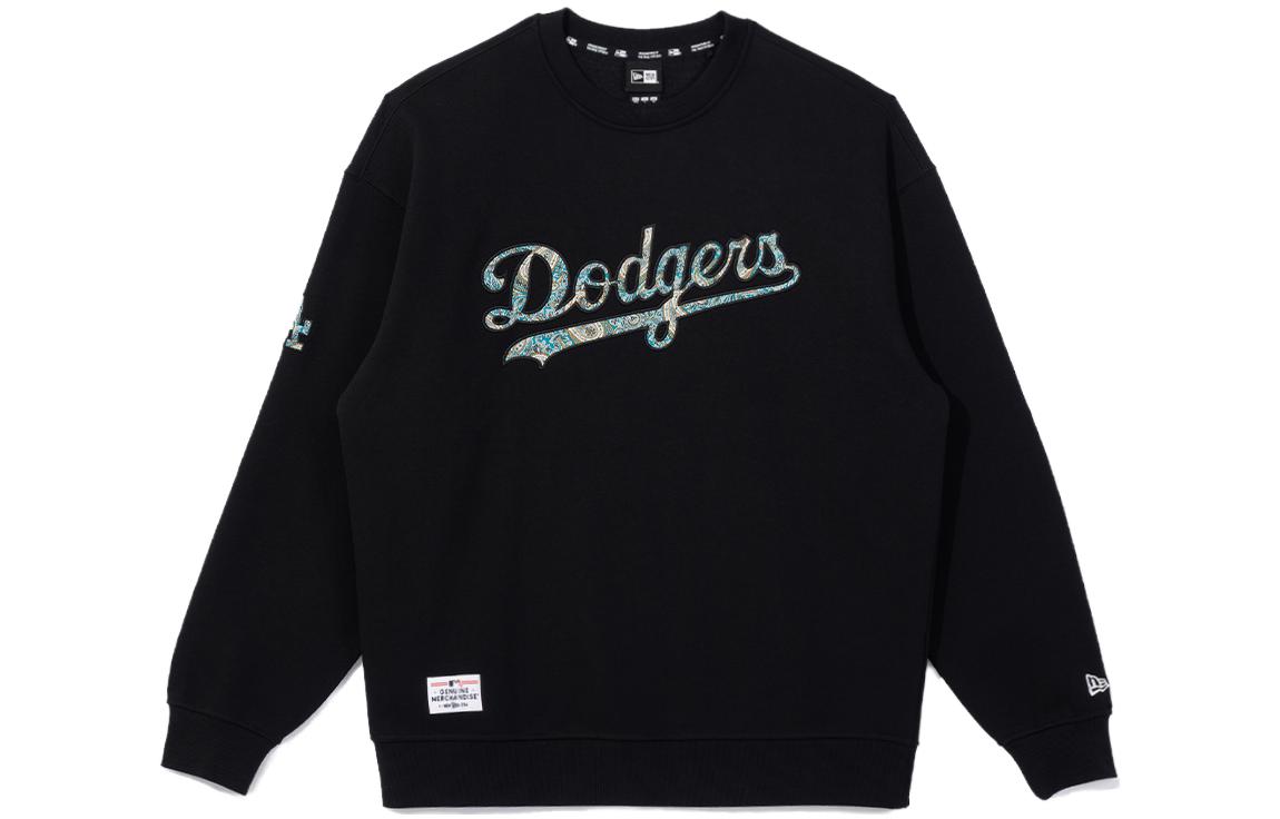 New Era FW23 MLB Dodgers Black Crewneck Sweatshirt Unisex Embroidered 13944737