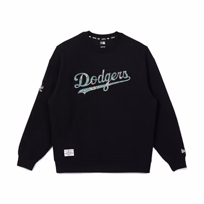New Era FW23 MLB Dodgers Black Crewneck Sweatshirt Unisex Embroidered 13944737