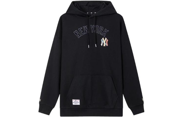 New Era FW23 MLB Letter Print Loose-Fit Hoodie Black 13789108