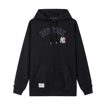 New Era FW23 MLB Letter Print Loose-Fit Hoodie Black 13789108