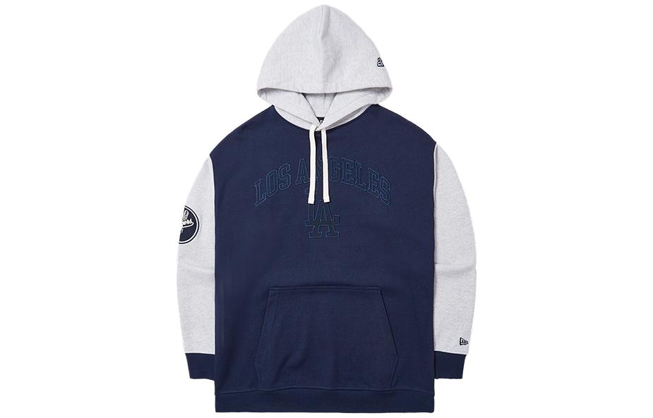 New Era FW23 MLB Los Angeles Dodgers Embroidered Colorblock Hoodie Navy Unisex 14112296