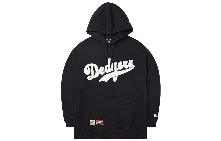 New Era FW23 MLB Los Angeles Dodgers Retro Loose Fit Embroidered Hoodie Black 13781132