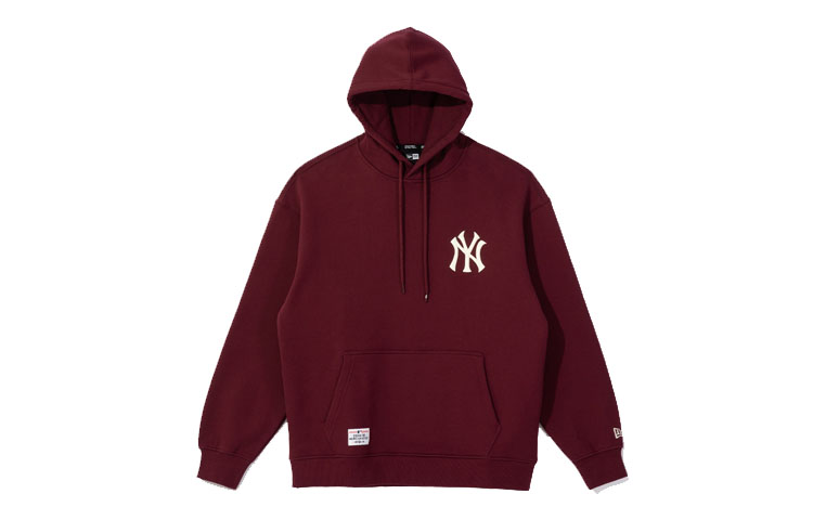 New Era FW23 MLB New York Yankees Pullover Hoodie Unisex Maroon Purple 13781159