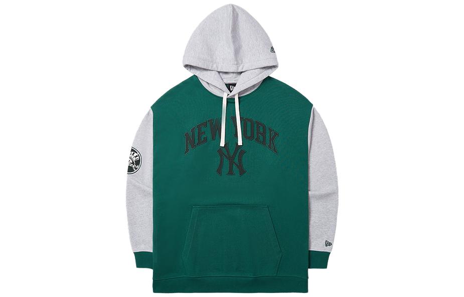 New Era FW23 MLB New York Yankees Retro Hoodie Green Unisex Colorblock Pullover 14112295