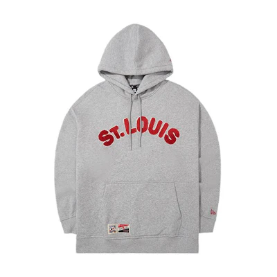New Era FW23 MLB St Louis Cardinals Vintage Oversized Fleece Hoodie Grey Unisex 13781130