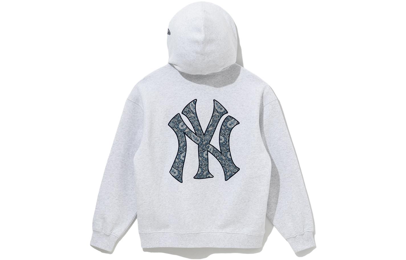 New Era FW23 MLB Yankees Embroidered Hoodie Unisex Grey 13944738