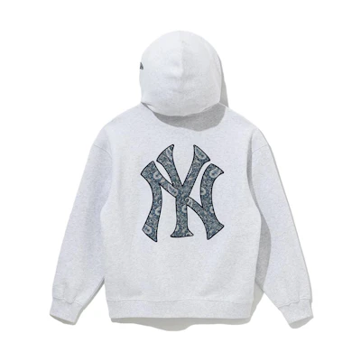 New Era FW23 MLB Yankees Embroidered Hoodie Unisex Grey 13944738