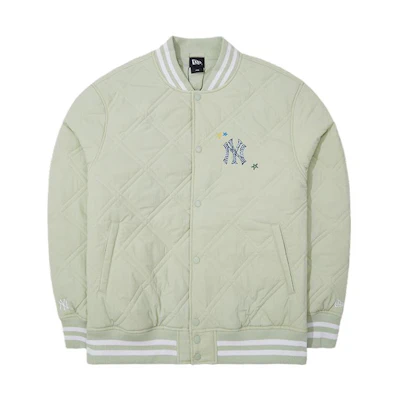 New Era FW23 MLB Yankees Green Varsity Embroidered Casual Unisex Jacket. 13789122
