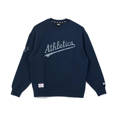 New Era FW23 Oakland Athletics Navy Crewneck Graphic Sweatshirt Unisex Long Sleeve 13944736