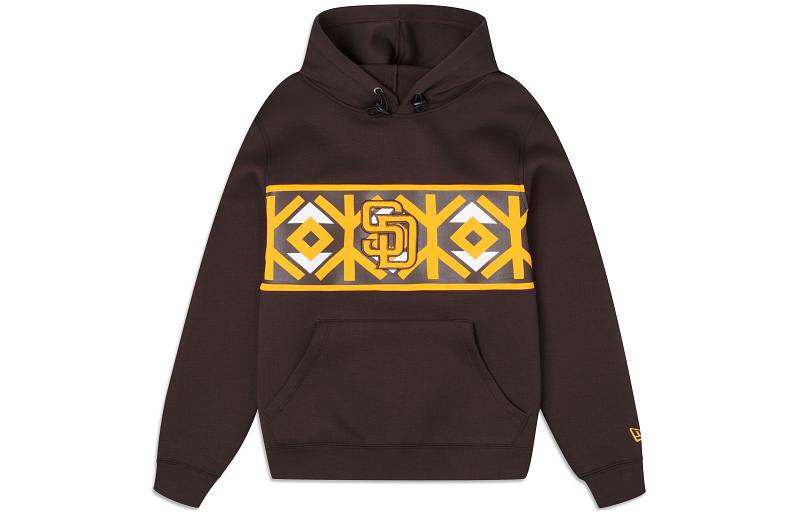 New Era FW23 Patterned Hoodie Unisex Brown 13135211