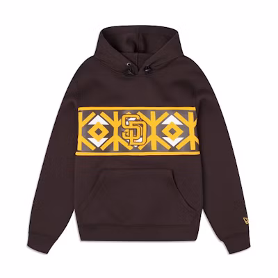 New Era FW23 Patterned Hoodie Unisex Brown 13135211