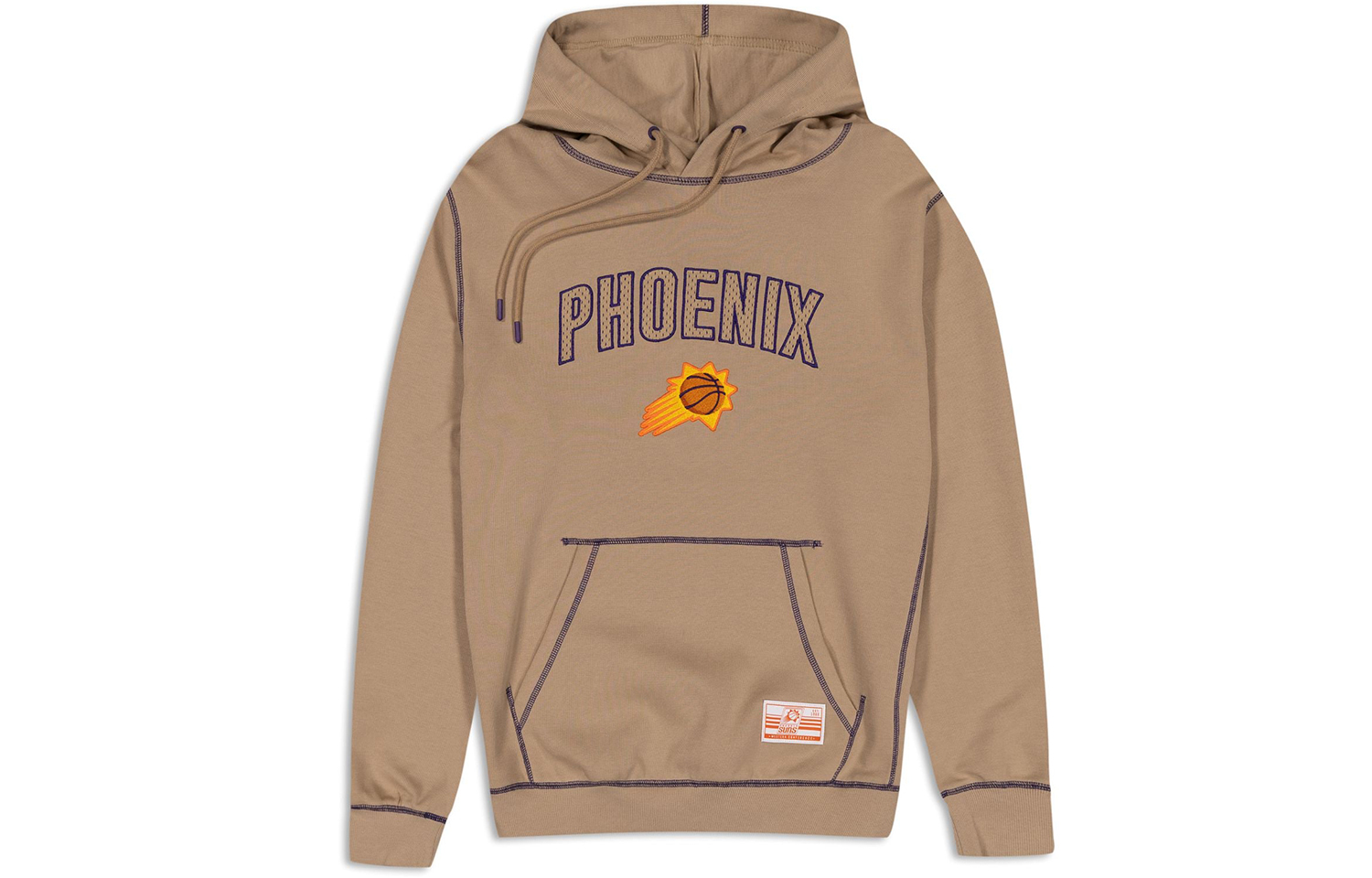 New Era FW23 Phoenix Suns Logo Print Brown Hoodie Unisex Long Sleeve 60430774
