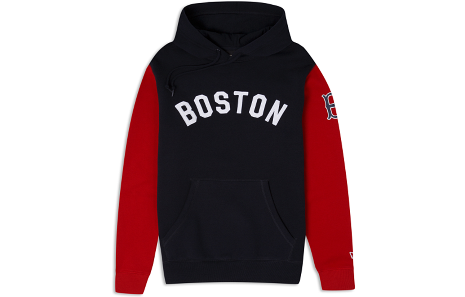 New Era FW23 Red Colorblock Hoodie with Letter Print Unisex 60416557