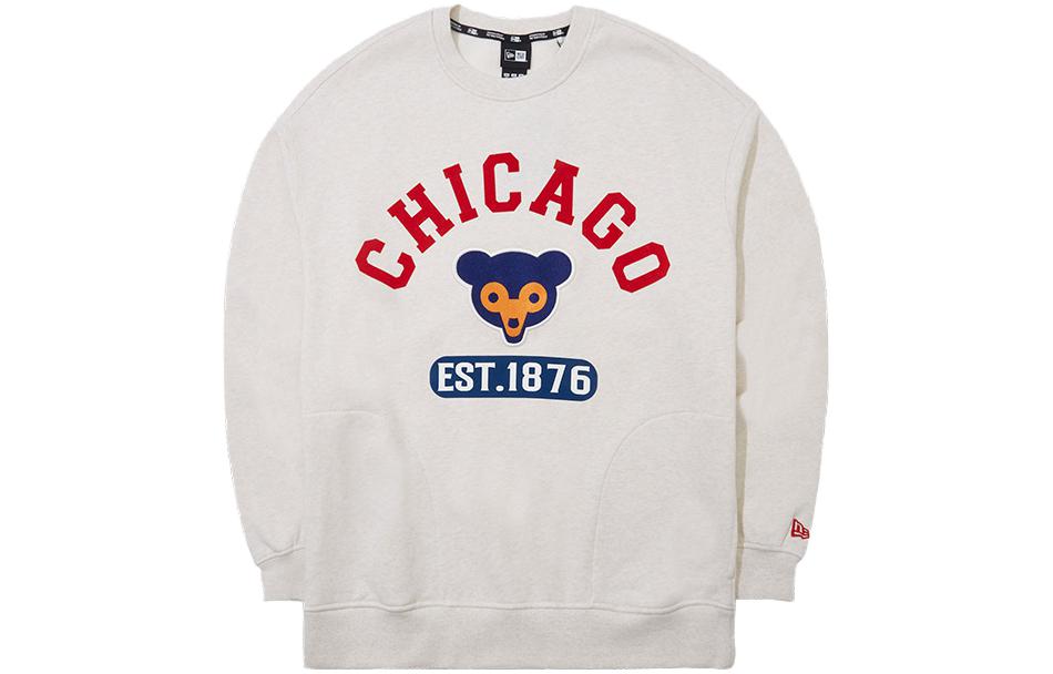 New Era FW23 Retro College Style Pullover Crewneck Sweatshirt Unisex Light Brown 13781141