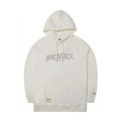 New Era FW23 Roman Numerals Letter Print Hoodie Unisex White 13781096