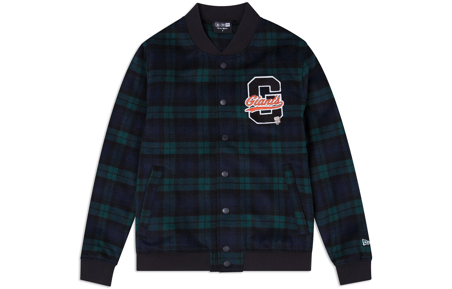 New Era FW23 San Francisco Giants Plaid Collar Long Sleeve Jacket Green Unisex 60430723