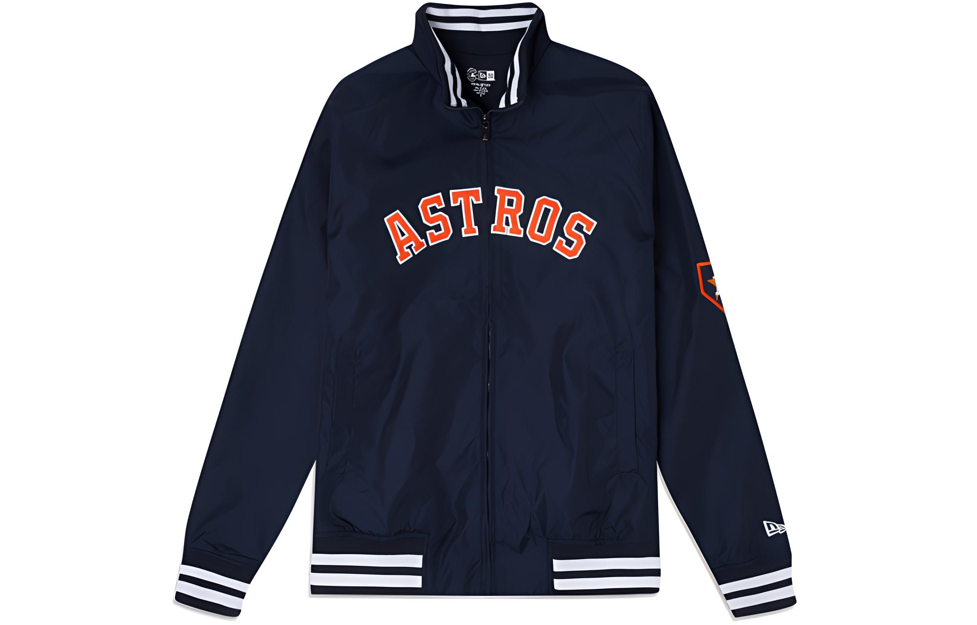 New Era FW23 Striped Lettering Stand Collar Jacket Unisex Navy Blue 12898248