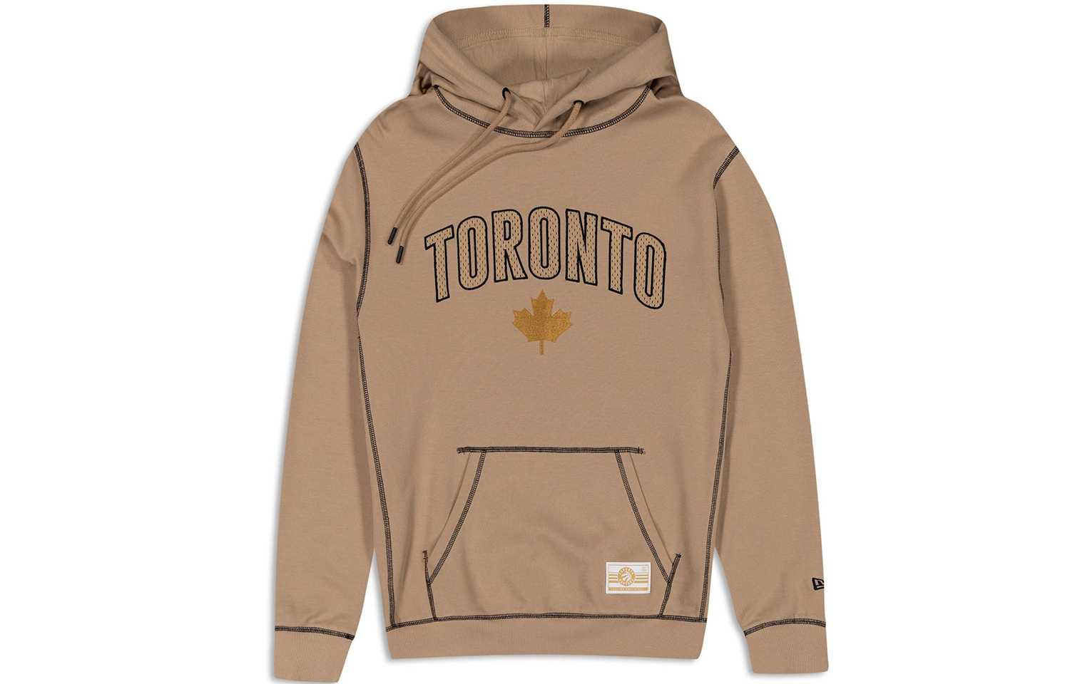 New Era FW23 Toronto Raptors Letter Print Hoodie Unisex Khaki 60430773