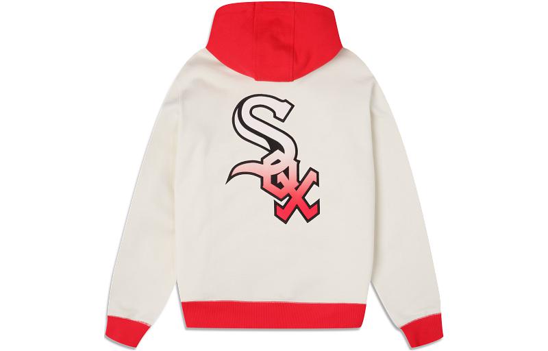 New Era FW23 White Unisex Hoodie with Front Pocket and Letter Print Design 60335865