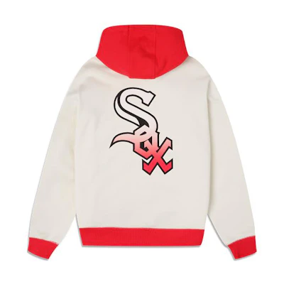New Era FW23 White Unisex Hoodie with Front Pocket and Letter Print Design 60335865