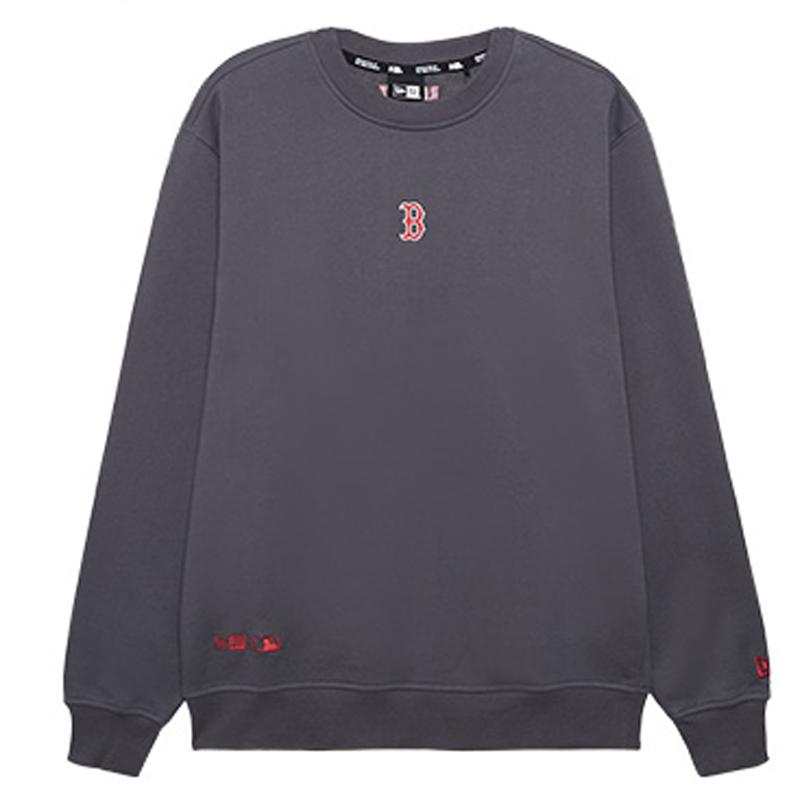 New Era FW24 Boston Red Sox Embroidered Crewneck Sweatshirt Unisex Gray 14397934