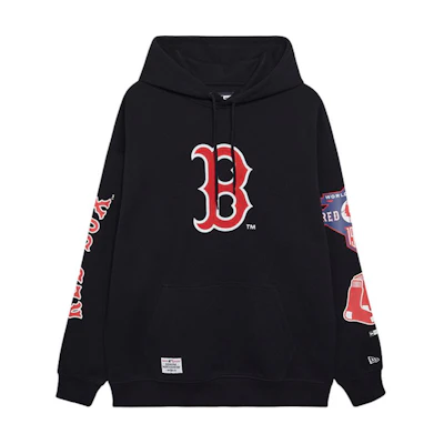 New Era FW24 MLB Boston Red Sox NY Hoodie Black Unisex Streetwear 14385099