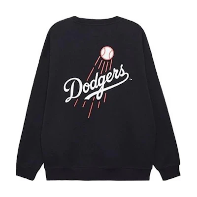 New Era FW24 MLB LA Dodgers Oversized Crewneck Sweatshirt Unisex Black 14385256