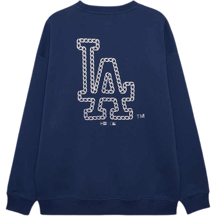 New Era FW24 MLB Los Angeles Dodgers Hip-Hop Oversized Navy Pullover Crewneck 14385253