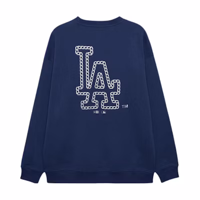 New Era FW24 MLB Los Angeles Dodgers Hip-Hop Oversized Navy Pullover Crewneck 14385253
