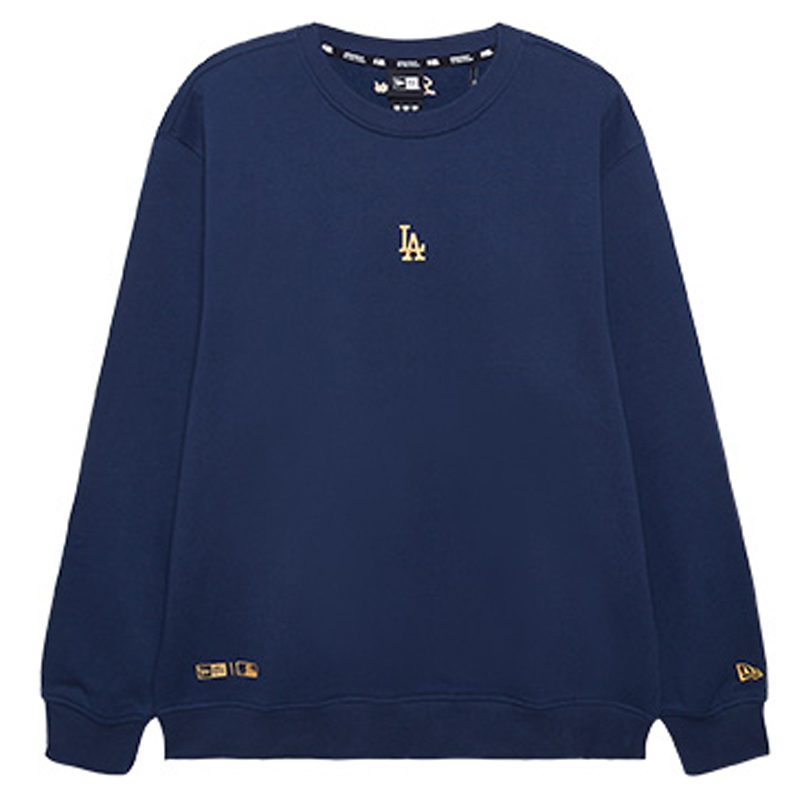 New Era FW24 MLB Los Angeles Dodgers Navy Embroidered Pullover Sweatshirt Unisex 14397932