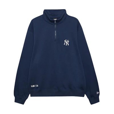New Era FW24 MLB New York Yankees Half-Zip Embroidered Blue Unisex Sweatshirt 14397950
