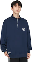 Lookbook New Era FW24 MLB New York Yankees Half-Zip Embroidered Blue Unisex Sweatshirt 14397950