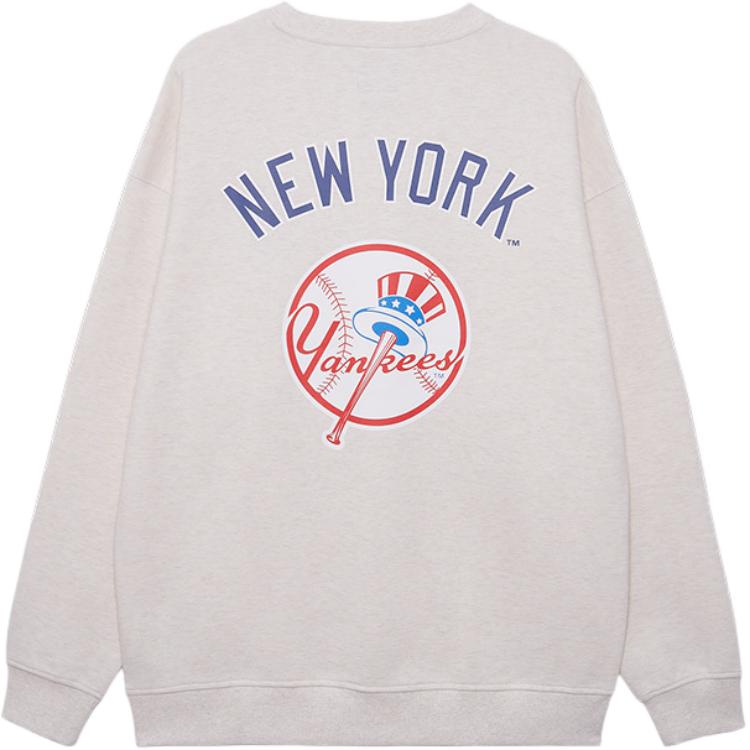New Era FW24 MLB New York Yankees Ivory White Oversized Crewneck Sweatshirt 14385255