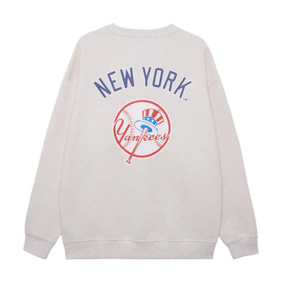 New Era FW24 MLB New York Yankees Ivory White Oversized Crewneck Sweatshirt 14385255