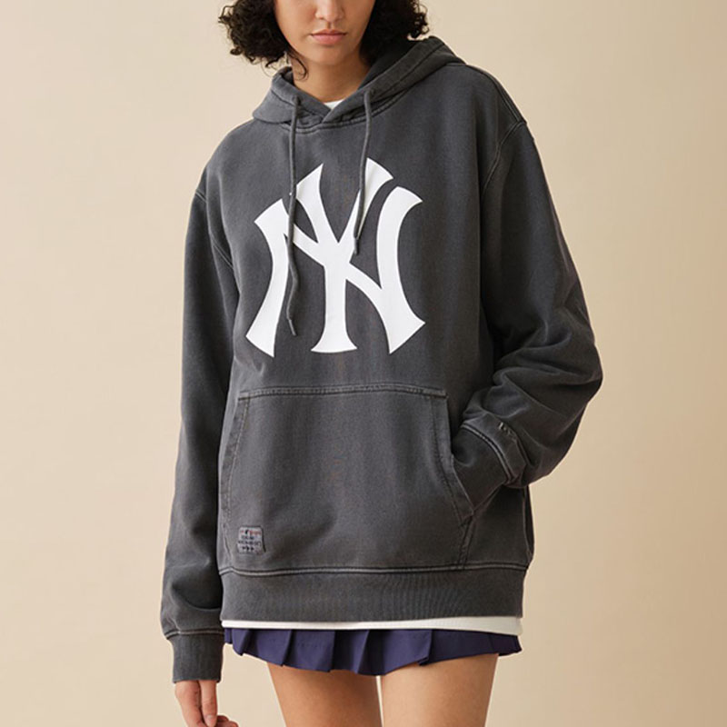 Shop New Era FW24 MLB NY Yankees Embroidered Pullover Oversized Hoodie Black Unisex 14397935