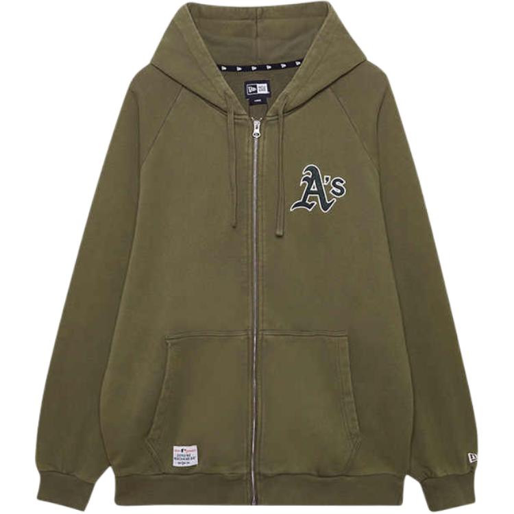 New Era FW24 MLB Oakland Athletics Retro Hoodie Jacket Unisex Green 14385213